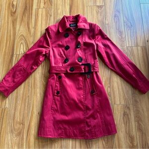 “SOLD” Red Trench Coat with a belt